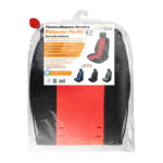 CAR SEAT CUSHION TOWEL POLYESTER FIX FIT PAIR BLACK-RED